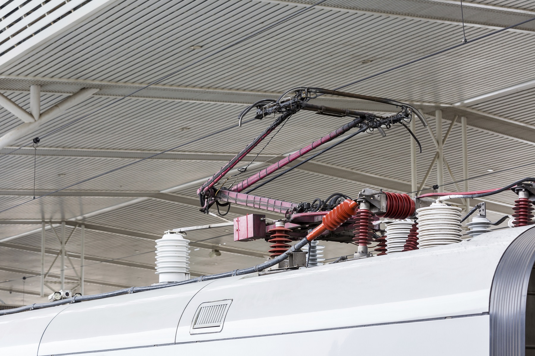 What is a pantograph in railways and how are pantograph cables used?