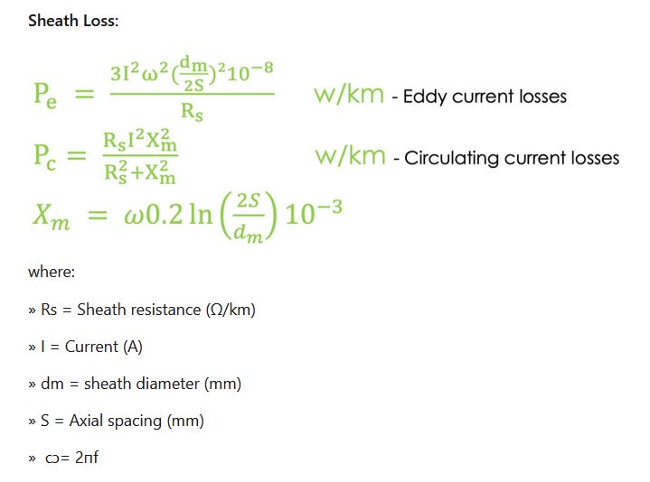 Sheath Loss Formulas