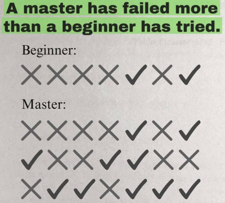 A Master Has Failed More Than a Beginner Has Tried