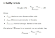 What is the cable ovality test calculation and formulations ?